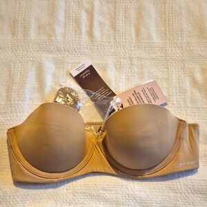 Calvin Klein 32A beige push up strapless convertible bra NWT